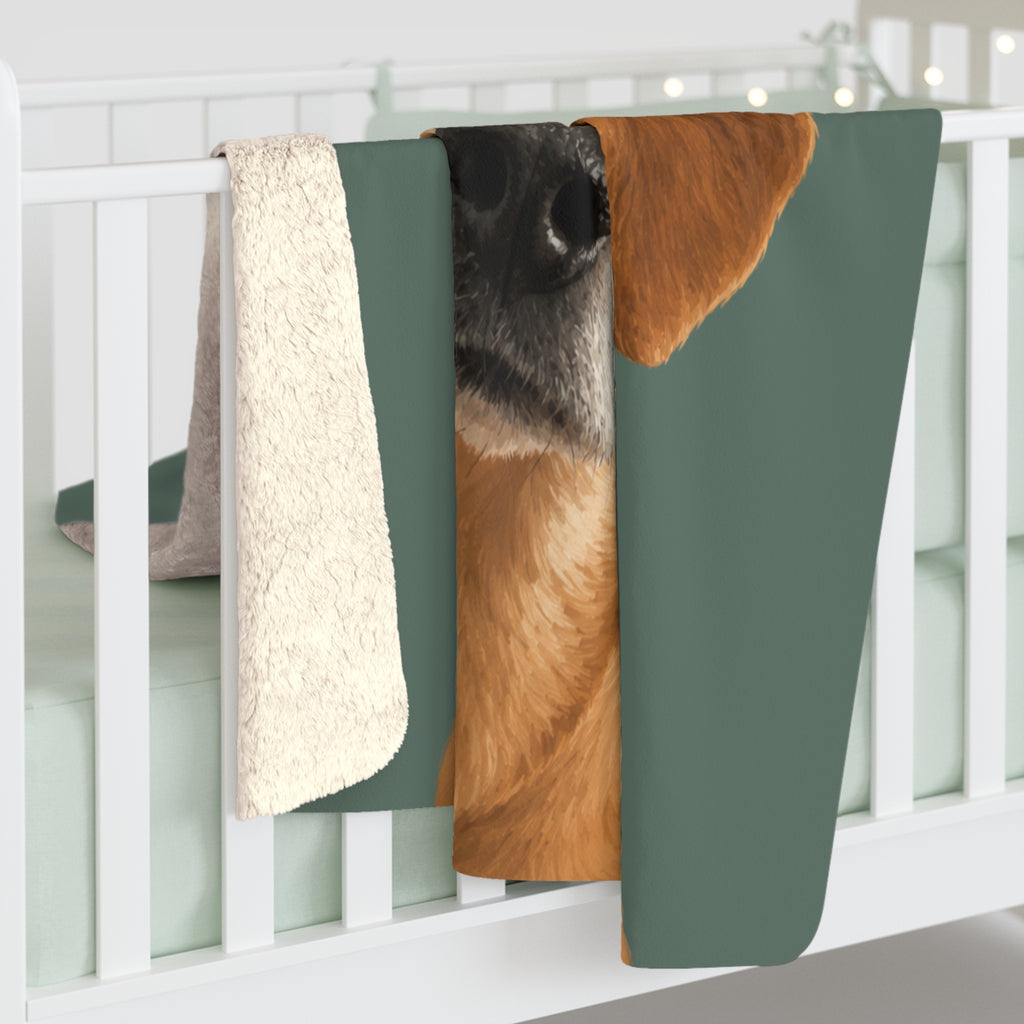 Personalized Pet Portrait Sherpa Blanket
