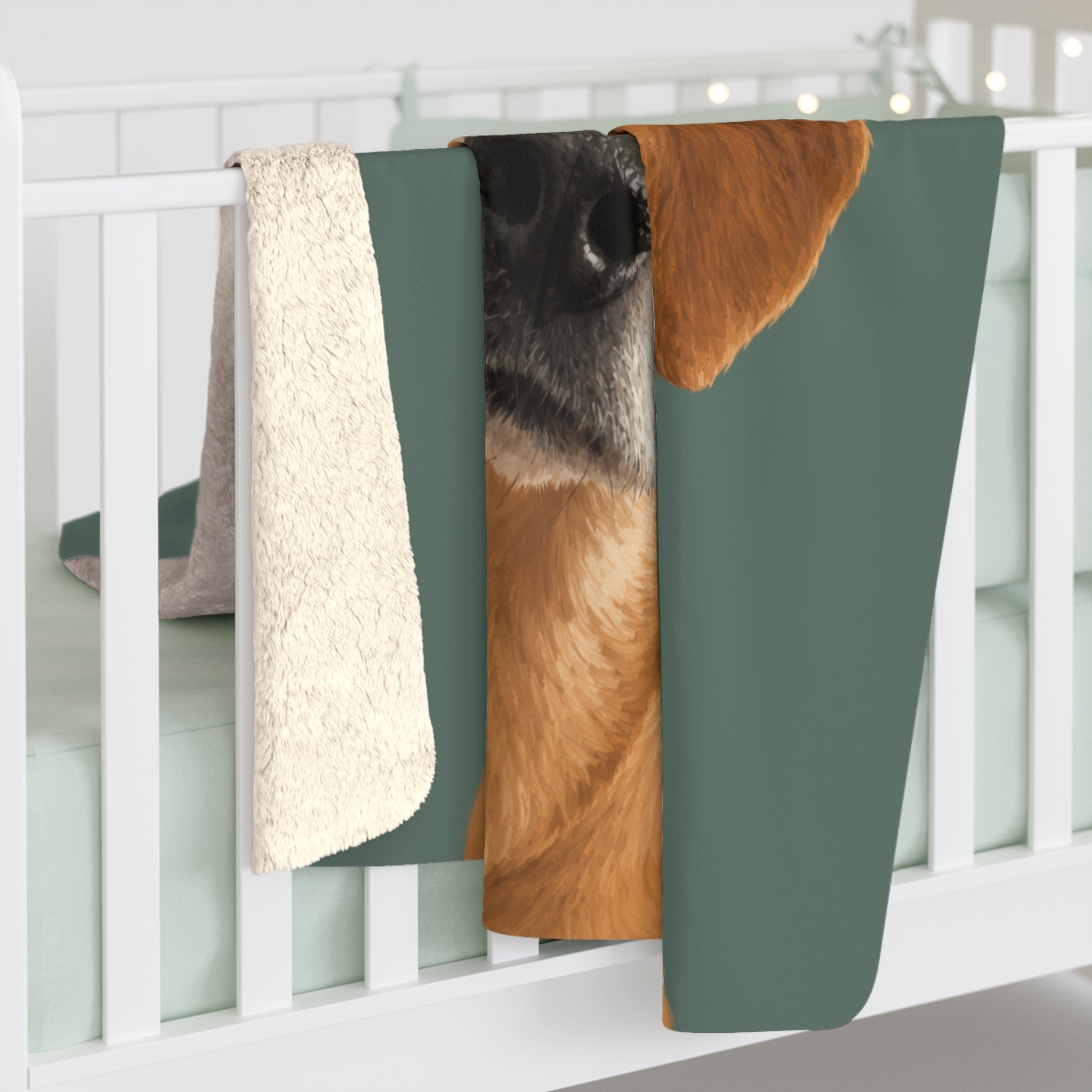 Personalized Pet Portrait Sherpa Blanket