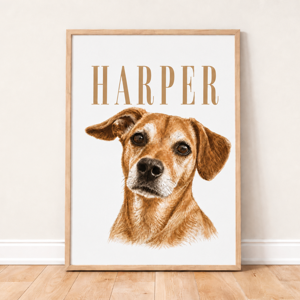 Personalized Pet Portrait Art Print