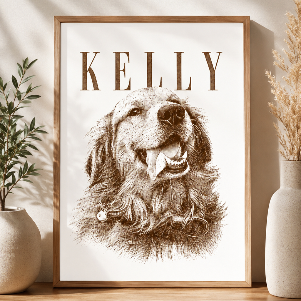 Personalized Pet Portrait Art Print