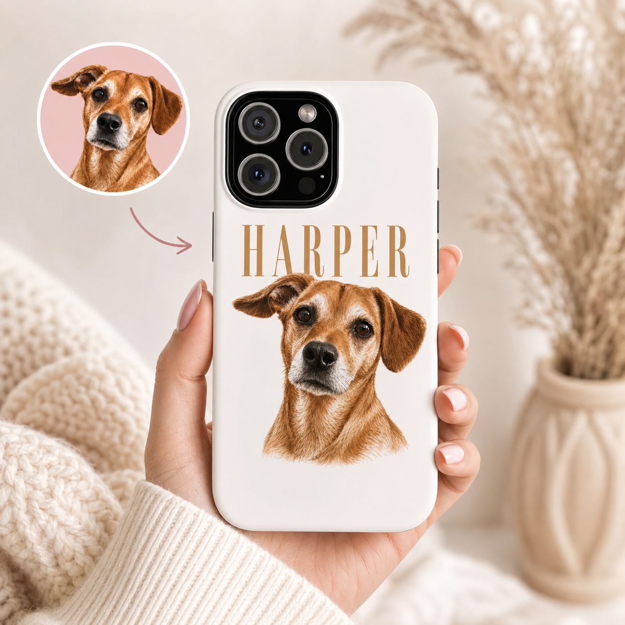 Personalized Pet Portrait Phone Case