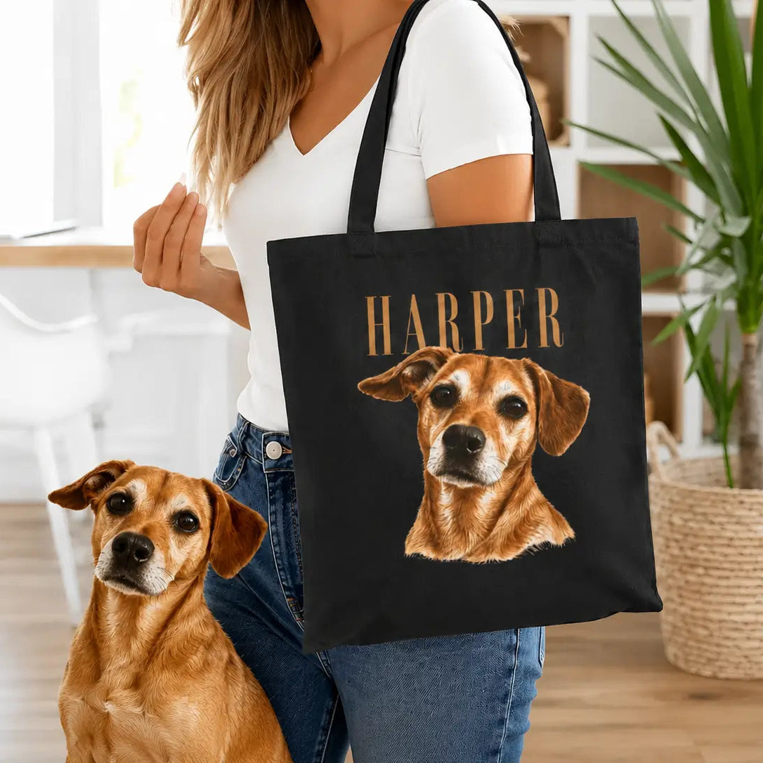 Personalized Pet Portrait Tote Bag