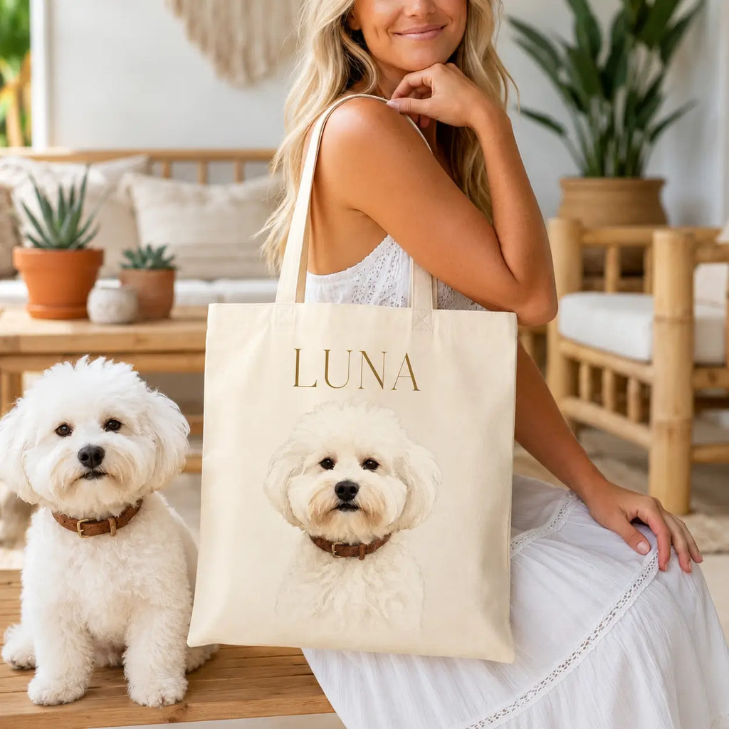 Personalized Pet Portrait Tote Bag