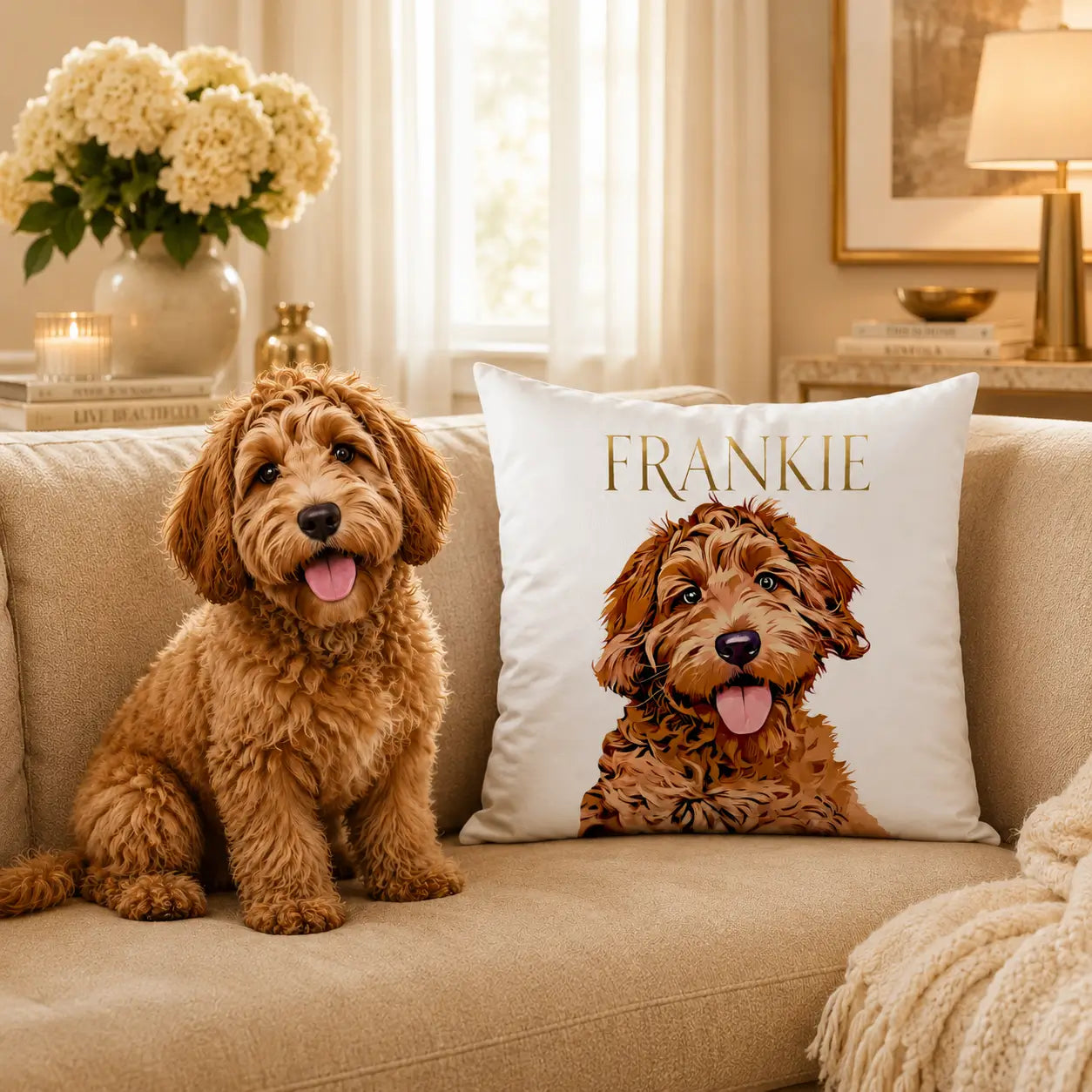 Personalized Pet Portrait Pillow