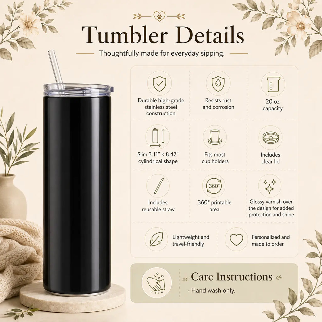 Personalized Pet Portrait Tumbler