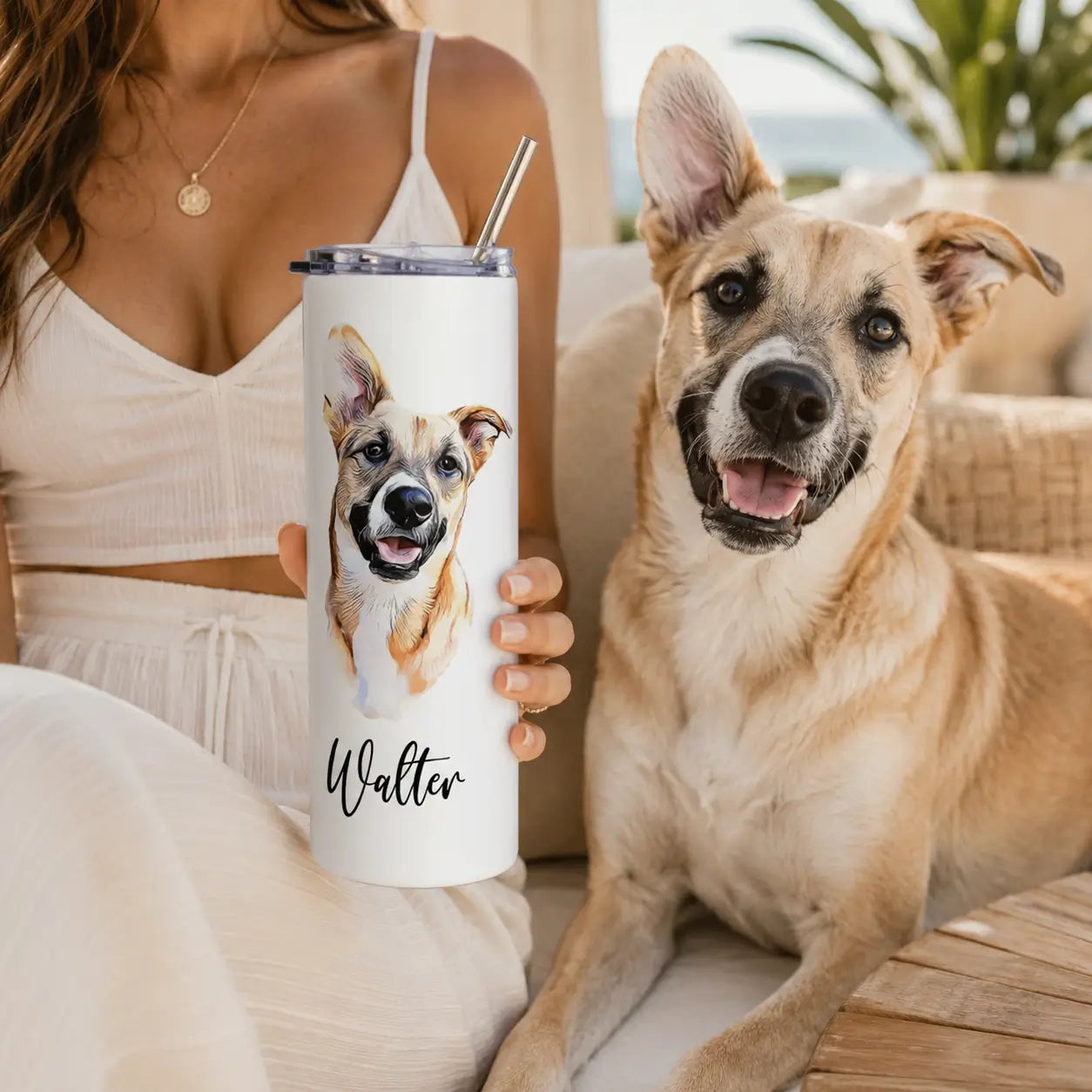 Personalized Pet Portrait Tumbler