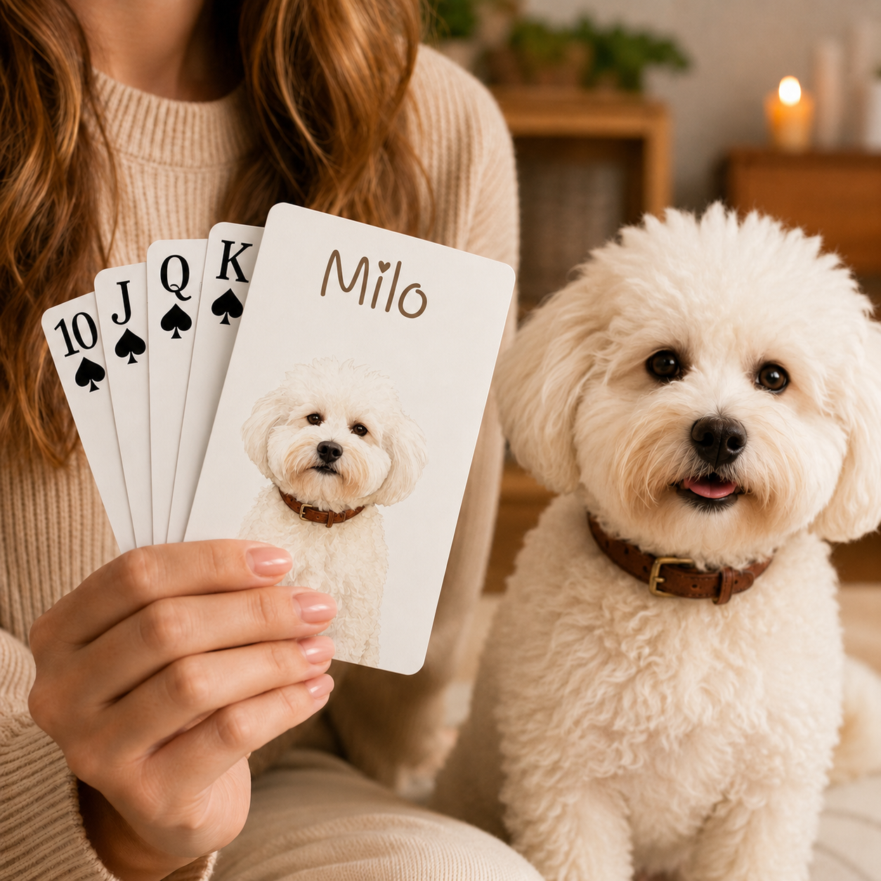 Personalized Pet Portrait Playing Cards