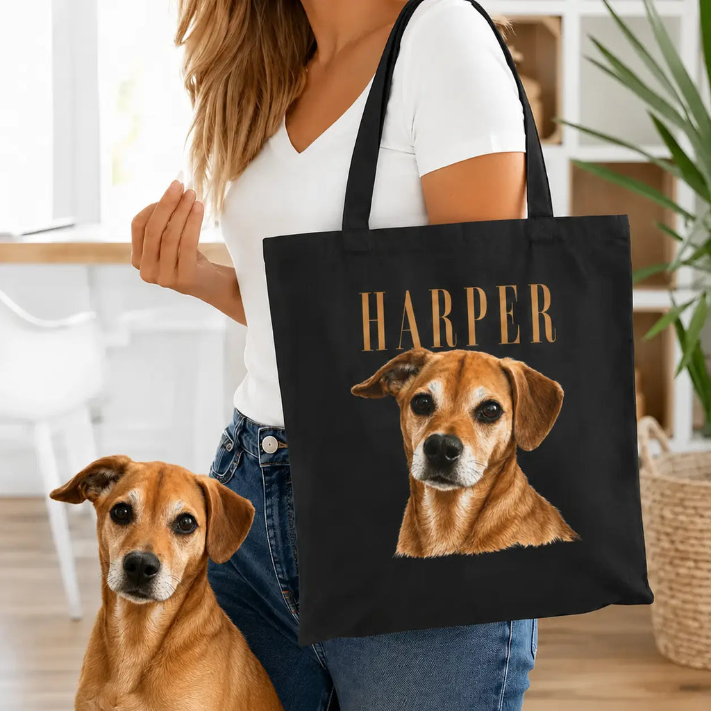 Personalized Pet Portrait Tote Bag
