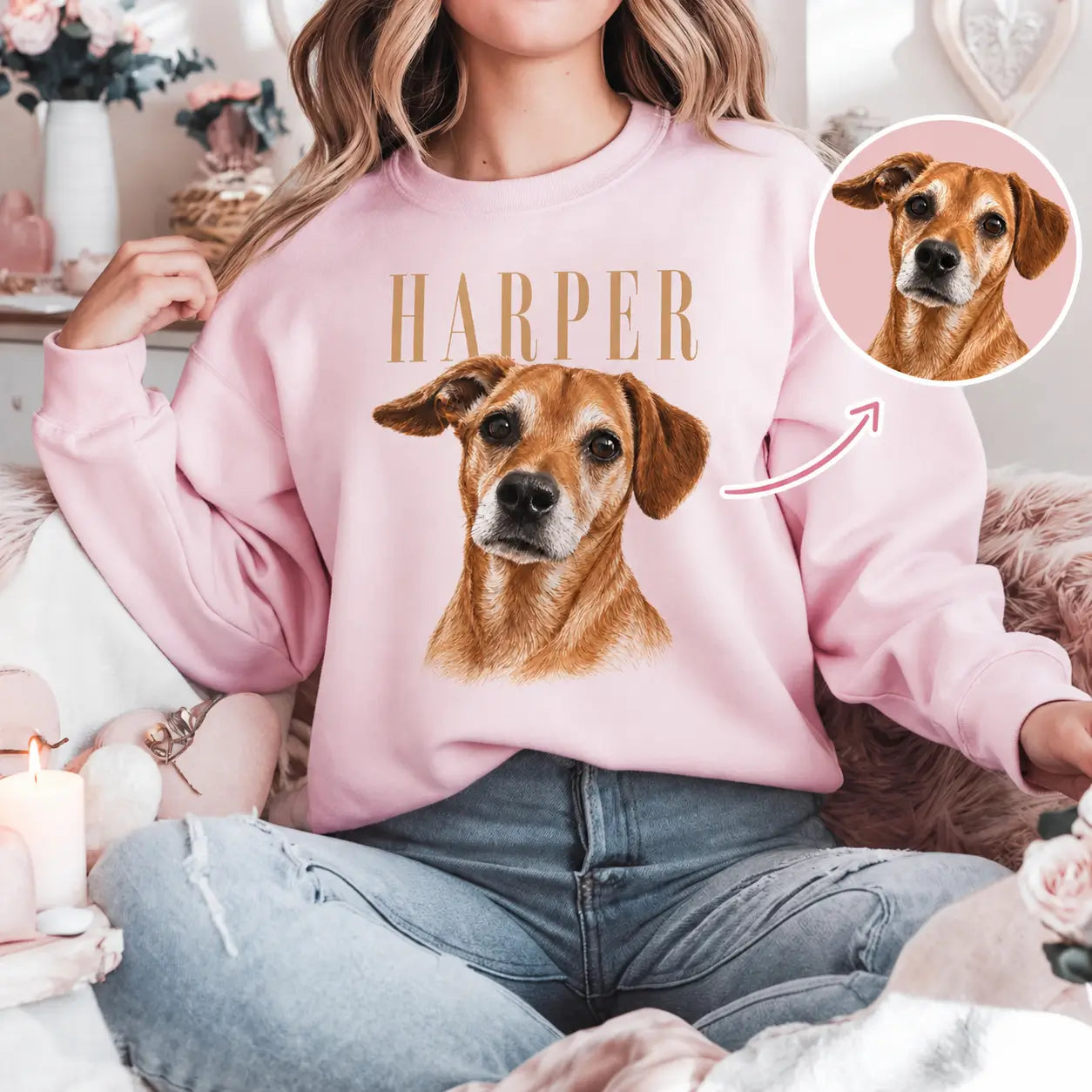 Personalized Pet Portrait Sweatshirt